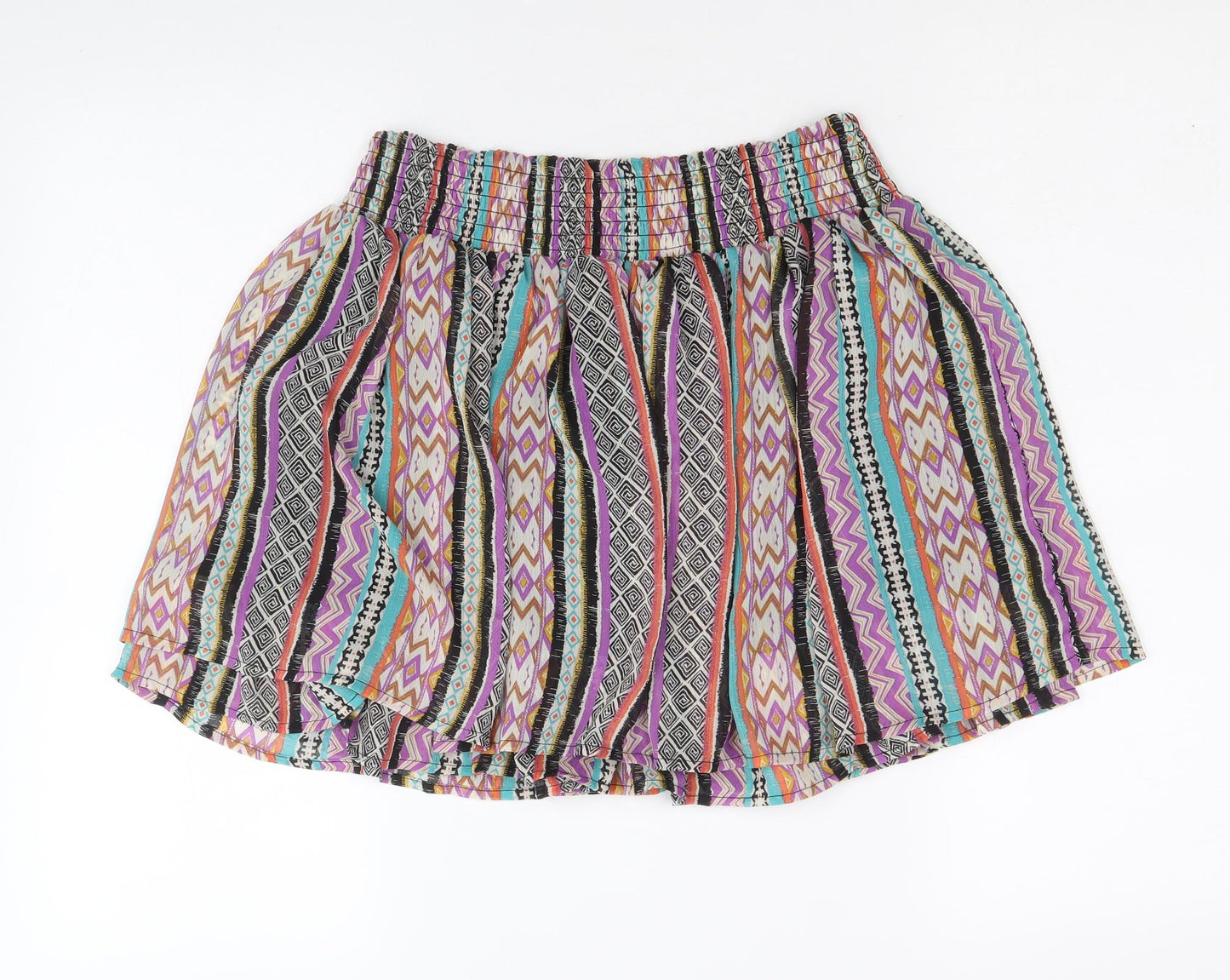 Springfield Womens Multicoloured Geometric Polyester Skater Skirt Size M