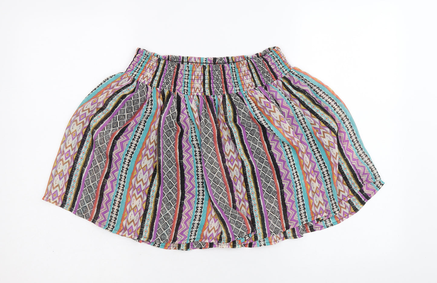 Springfield Womens Multicoloured Geometric Polyester Skater Skirt Size M