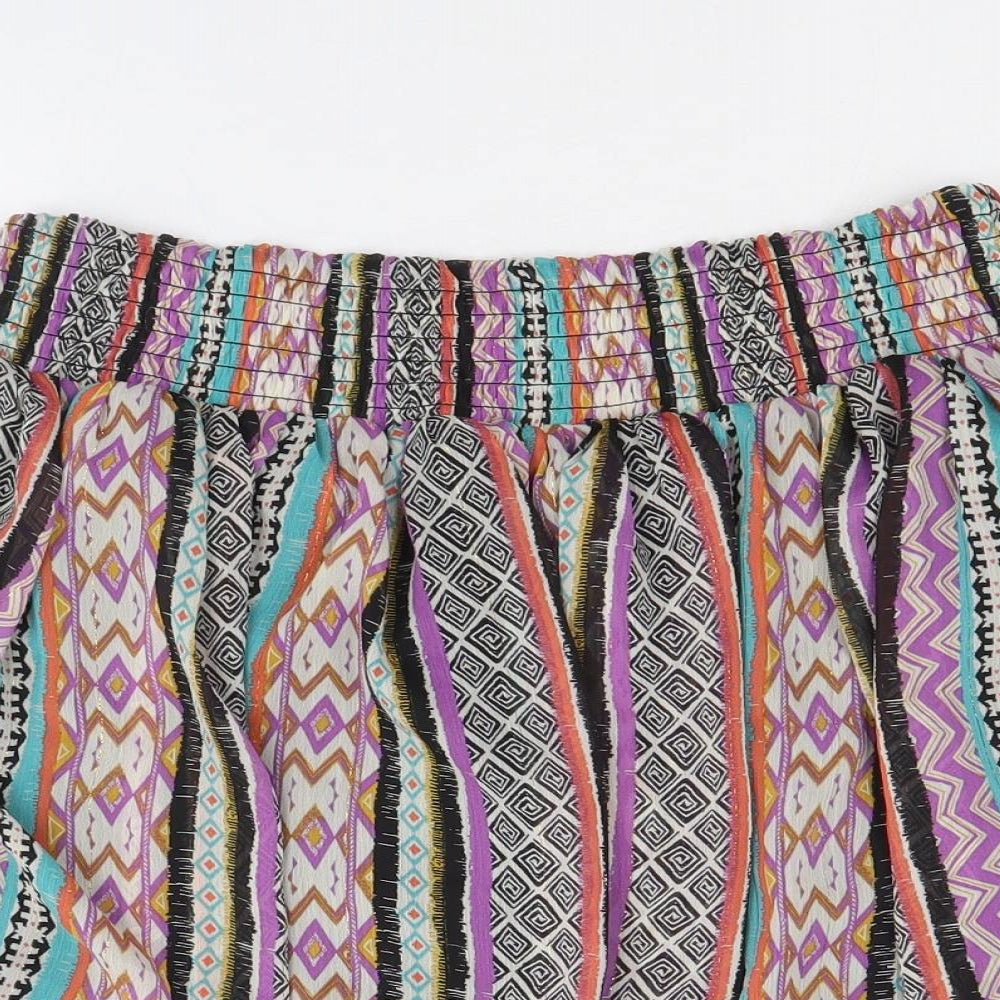 Springfield Womens Multicoloured Geometric Polyester Skater Skirt Size M