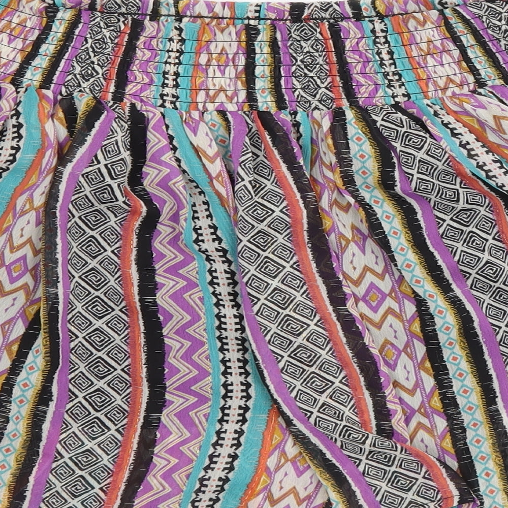 Springfield Womens Multicoloured Geometric Polyester Skater Skirt Size M
