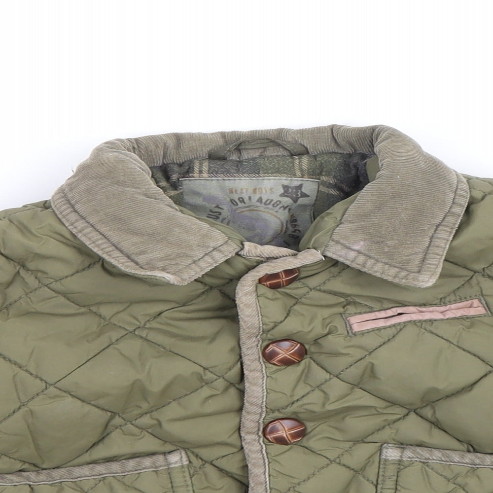 NEXT Boys Green Quilted Coat Size 9-12 Months Snap