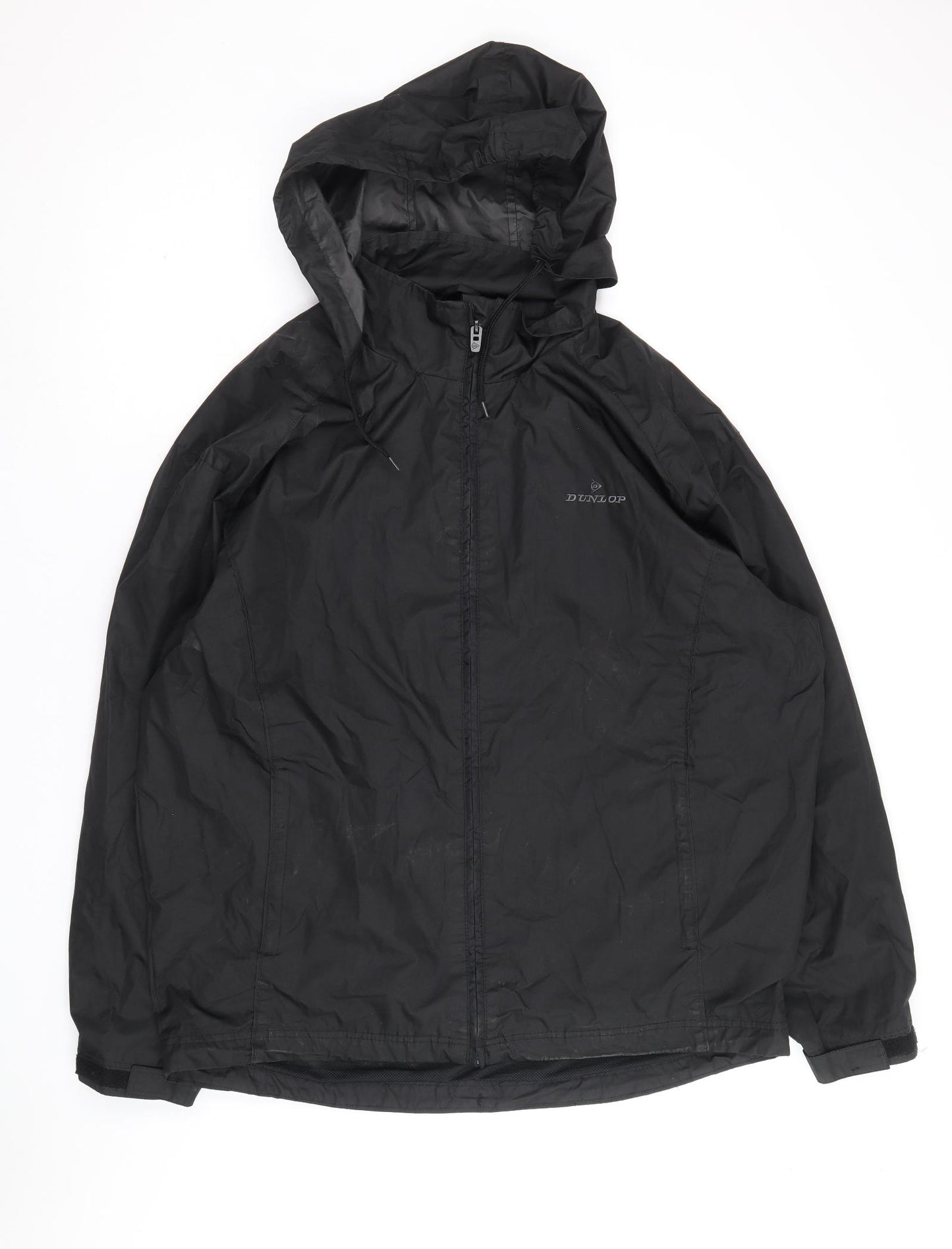 Dunlop Mens Black Windbreaker Jacket Size L Zip