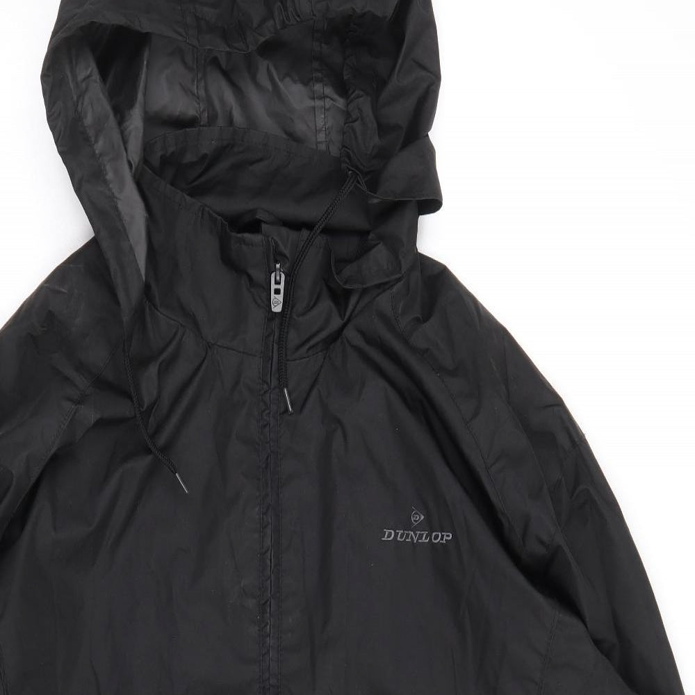 Dunlop Mens Black Windbreaker Jacket Size L Zip
