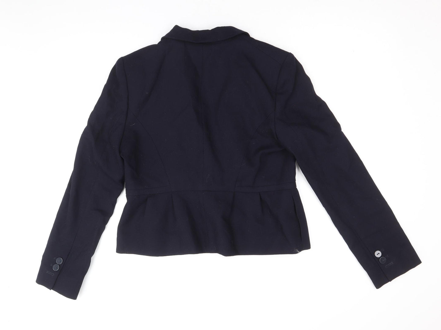 Hobbs Womens Blue Wool Jacket Suit Jacket Size 12 - Cropped