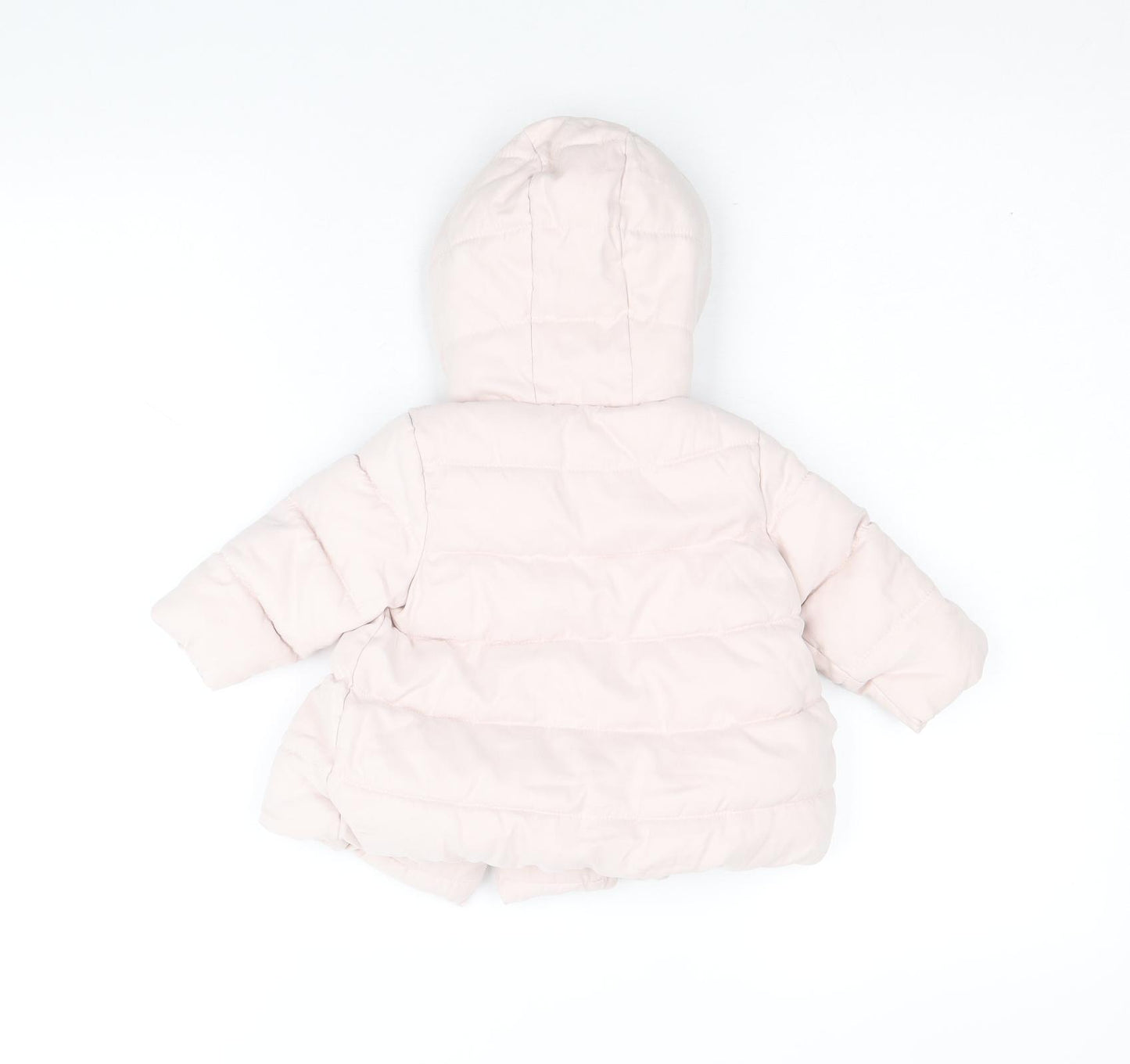 NEXT Girls Pink Puffer Jacket Coat Size 3-6 Months Buckle