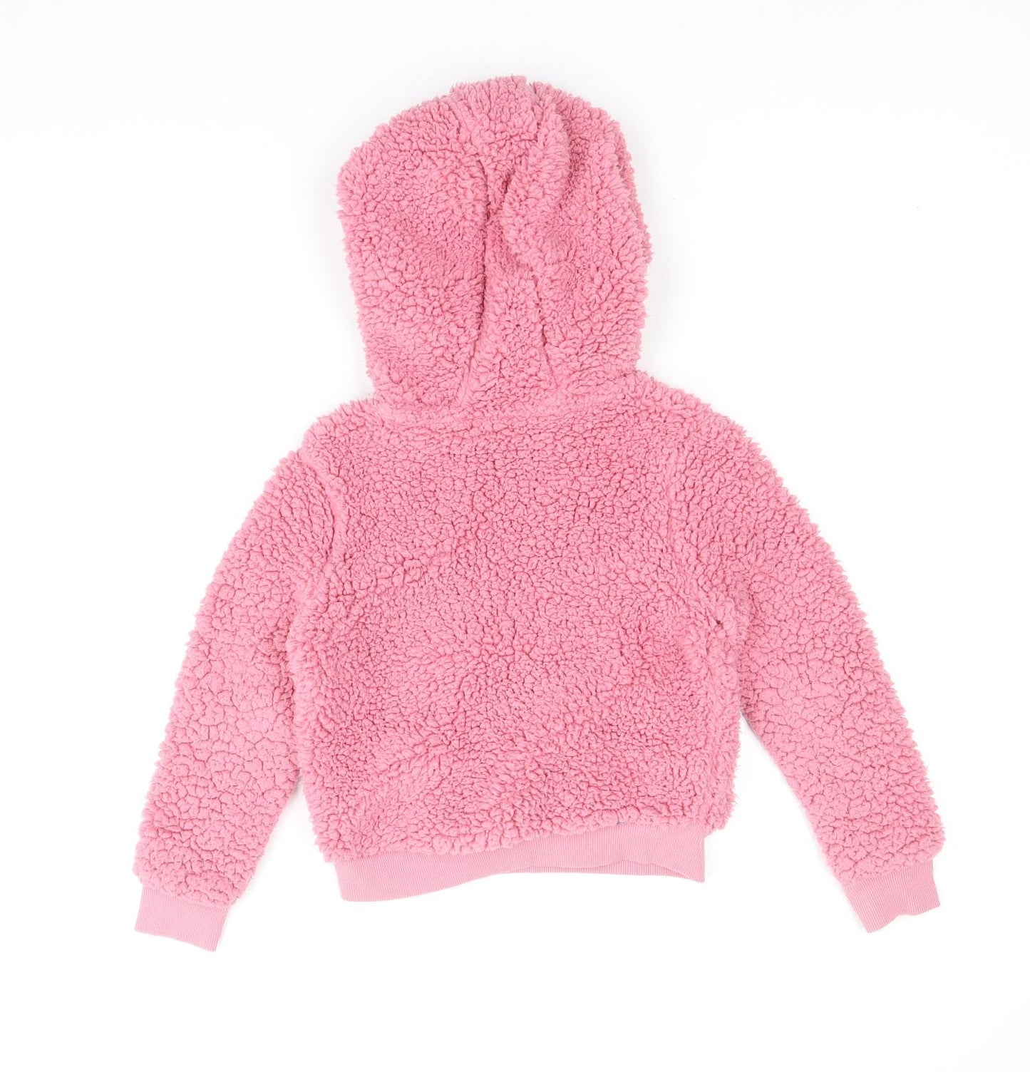 Marks and Spencer Girls Pink Polyester Pullover Hoodie Size 5-6 Years Pullover
