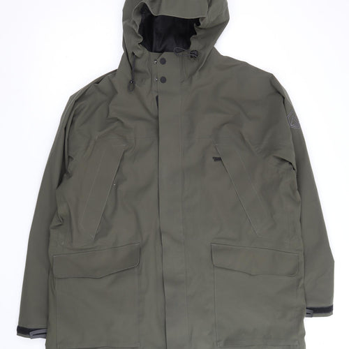 Marks and Spencer Mens Grey Rain Coat Coat Size 2XL Zip