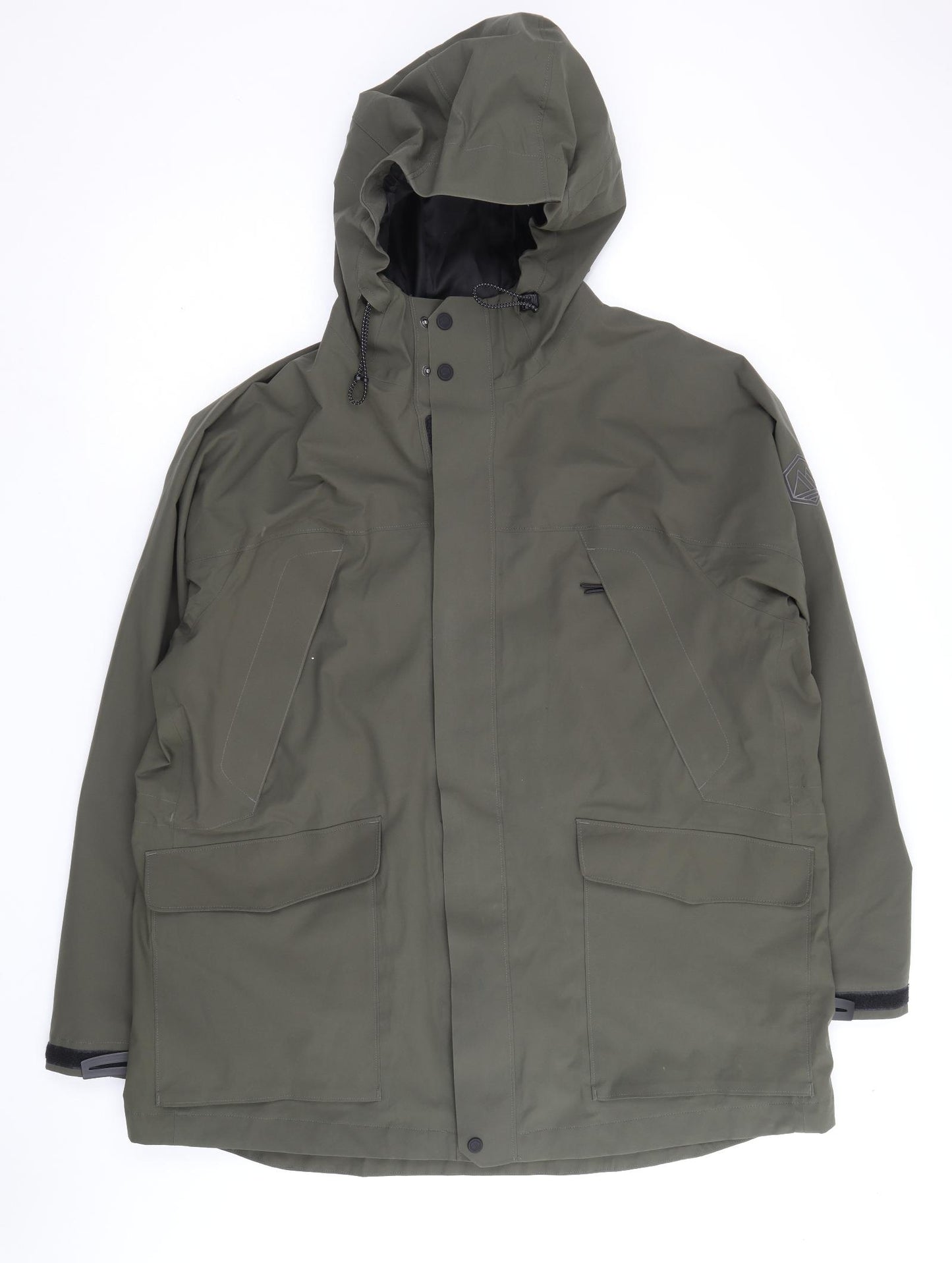 Marks and Spencer Mens Grey Rain Coat Coat Size 2XL Zip