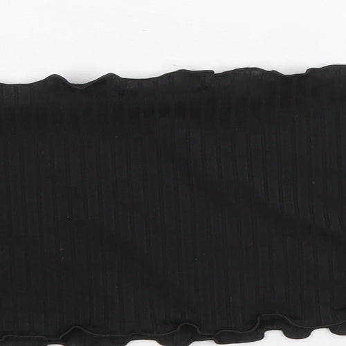 PRETTYLITTLETHING Womens Black Polyester Cropped Blouse Size 8 Square Neck - Boob Tube