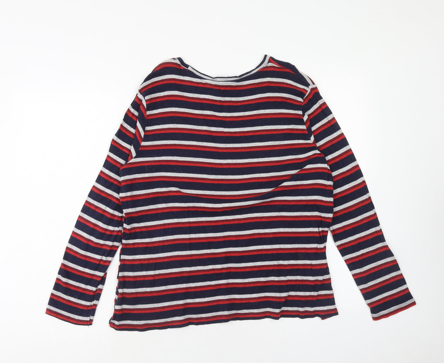 Pep&Co Womens Multicoloured Striped Cotton Basic T-Shirt Size 22 Round Neck