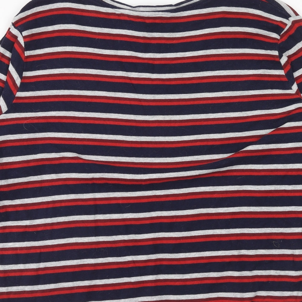 Pep&Co Womens Multicoloured Striped Cotton Basic T-Shirt Size 22 Round Neck