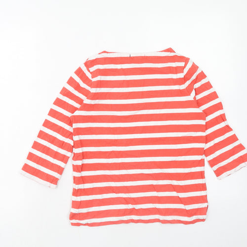 Gap Girls Pink Striped Cotton Basic Blouse Size 13 Years Boat Neck Pullover