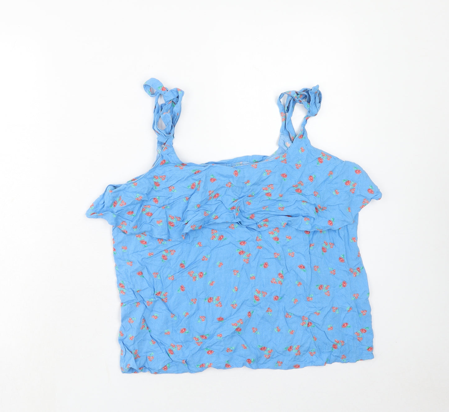 Red Herring Womens Blue Cotton Basic Tank Size 14 Round Neck