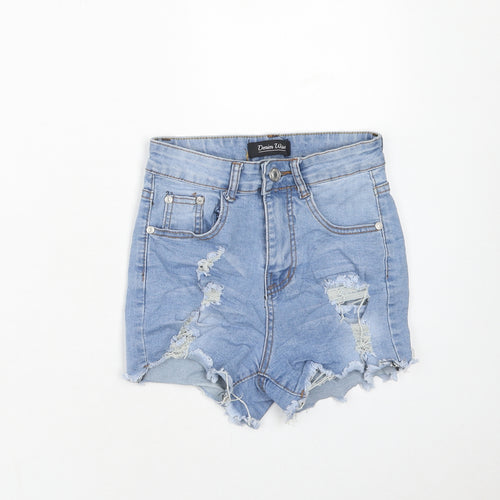 Denim Wise Womens Blue Cotton Cut-Off Shorts Size 6 Regular Zip