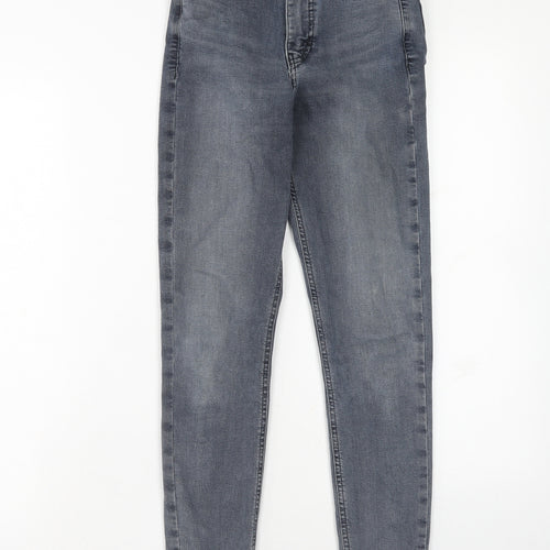 Topshop Womens Grey Cotton Skinny Jeans Size 25 in L32 in Regular Zip