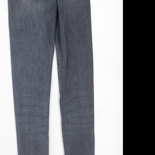 Topshop Womens Grey Cotton Skinny Jeans Size 25 in L32 in Regular Zip
