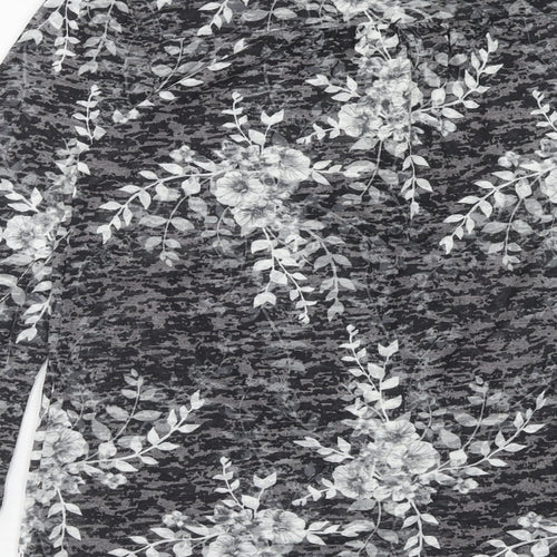 Denver Hayes Womens Grey Floral Polyester Basic Blouse Size XS Boat Neck