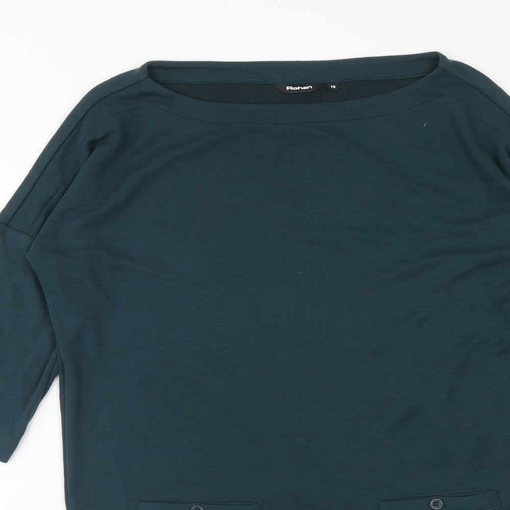 Rohan Womens Green Viscose Jumper Dress Size 10 Round Neck Pullover