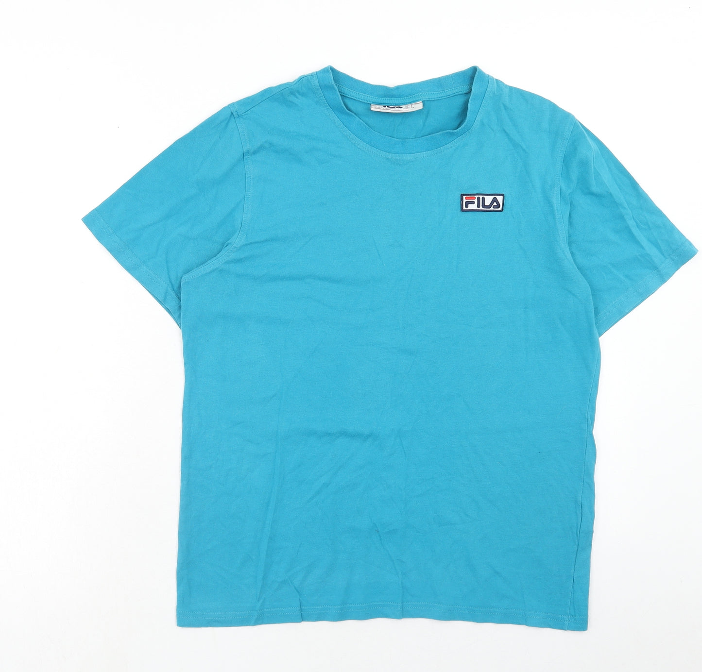 FILA Mens Blue Cotton T-Shirt Size S Round Neck