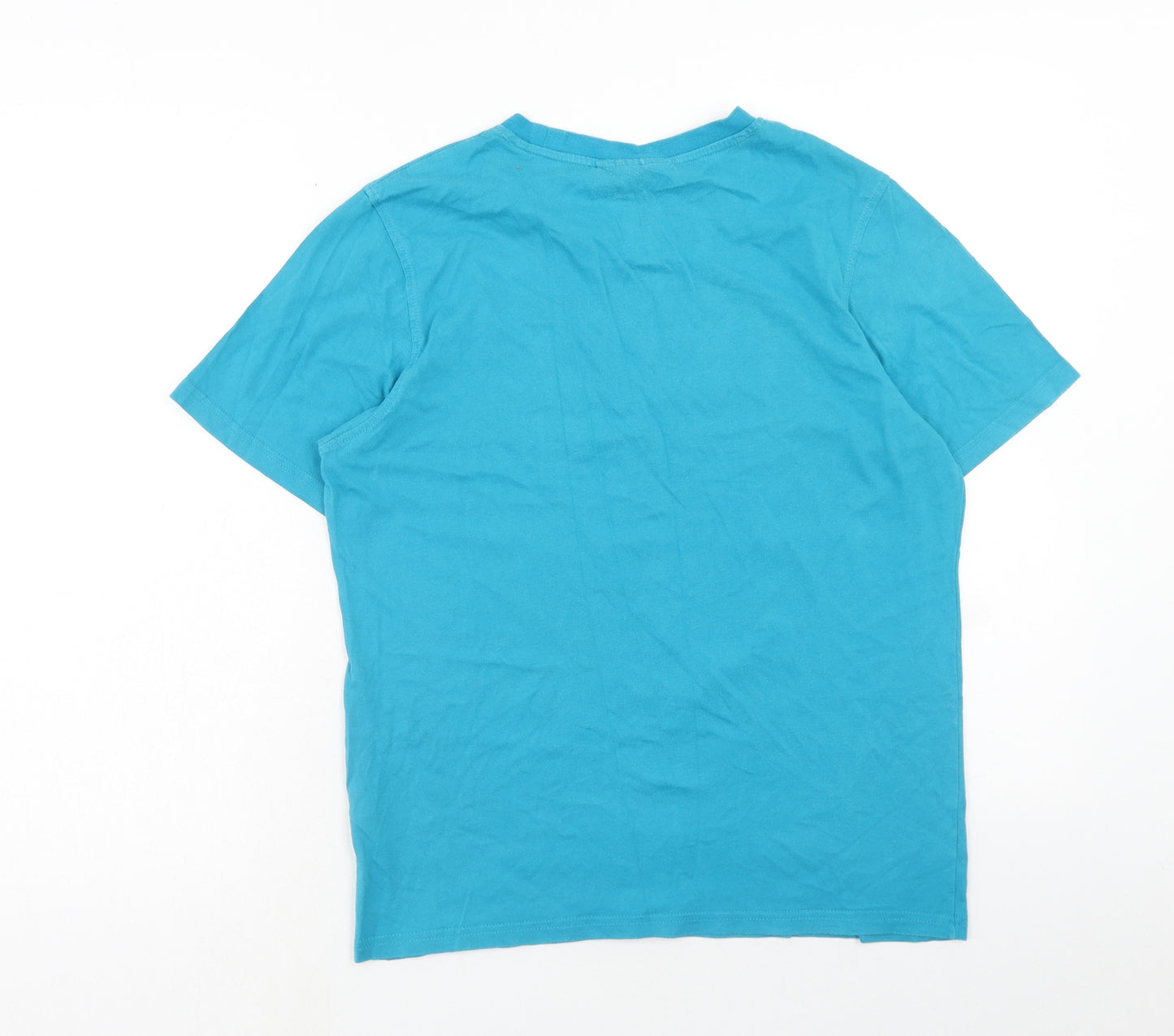 FILA Mens Blue Cotton T-Shirt Size S Round Neck