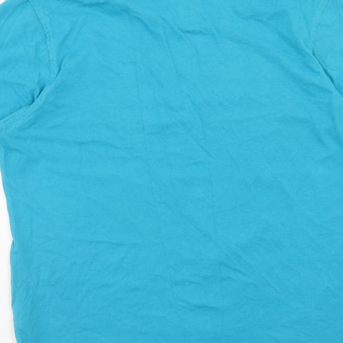 FILA Mens Blue Cotton T-Shirt Size S Round Neck