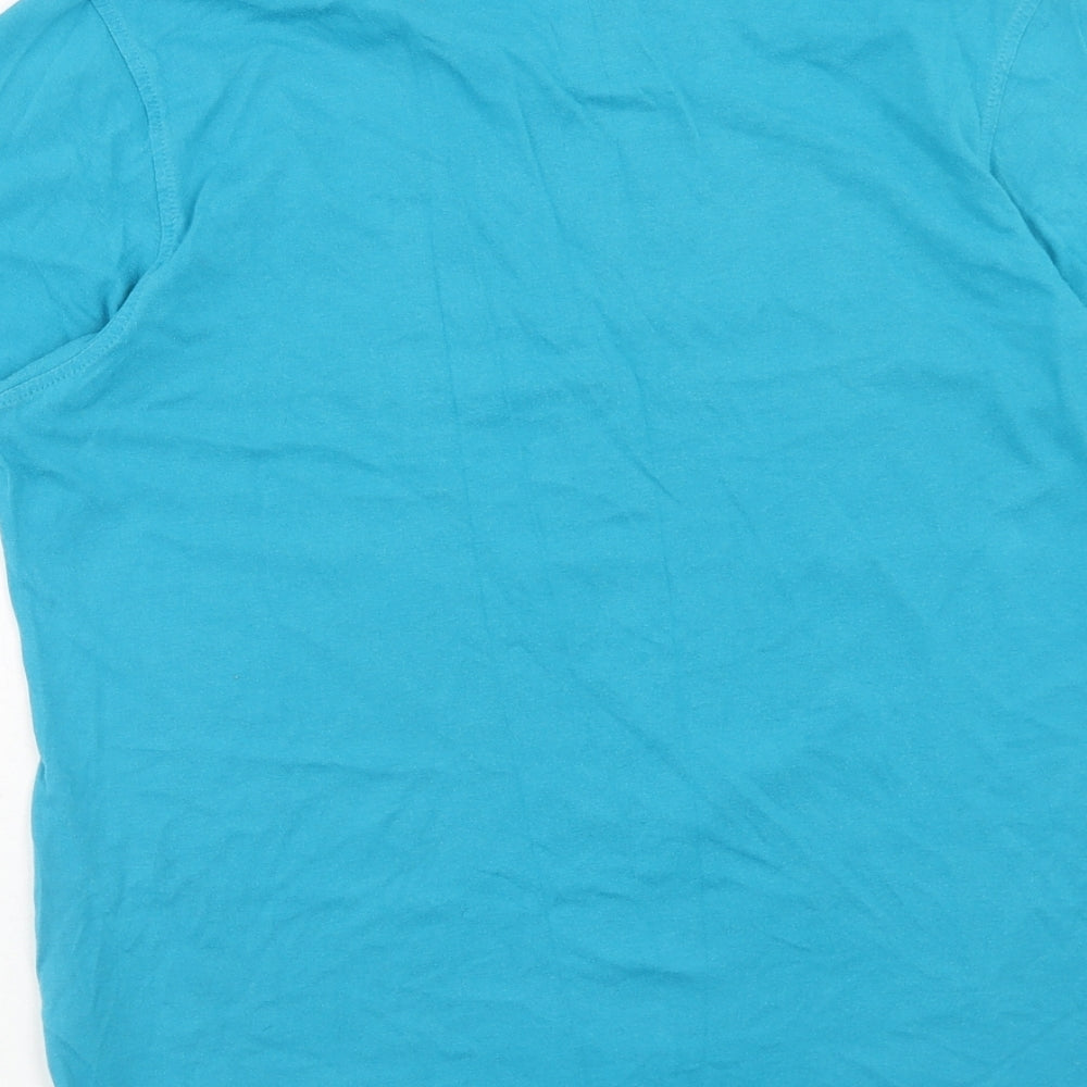 FILA Mens Blue Cotton T-Shirt Size S Round Neck