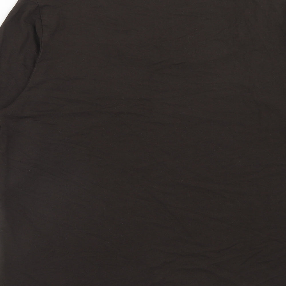 Marks and Spencer Womens Brown Viscose Basic T-Shirt Size 16 Round Neck