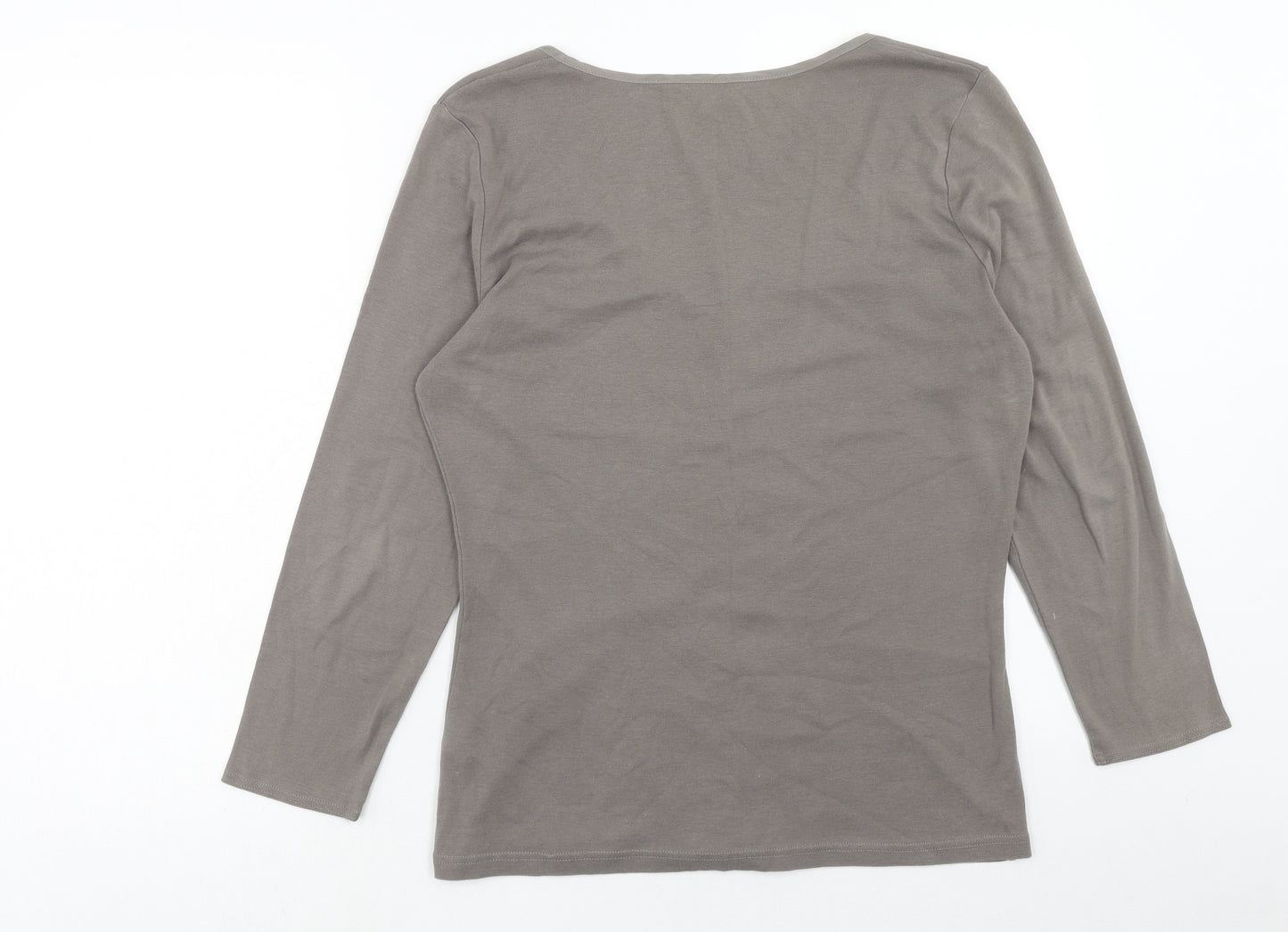Kew Womens Brown Cotton Basic T-Shirt Size XL Scoop Neck