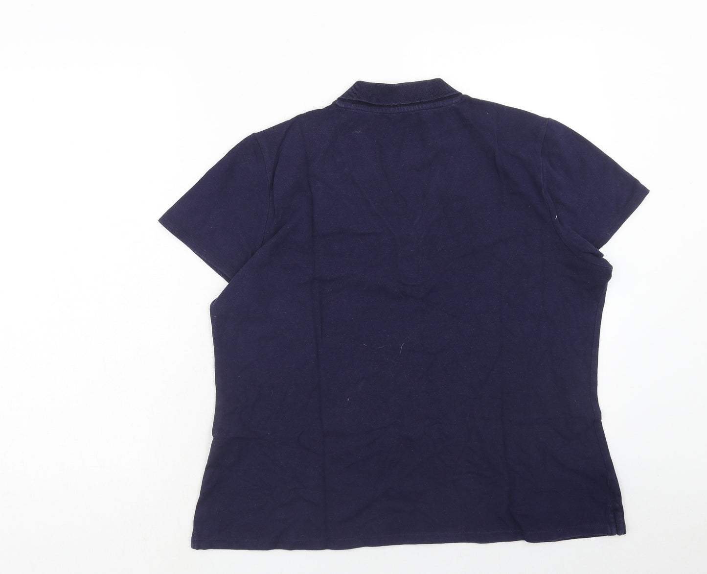 Tommy Hilfiger Womens Blue Cotton Basic Polo Size XL V-Neck