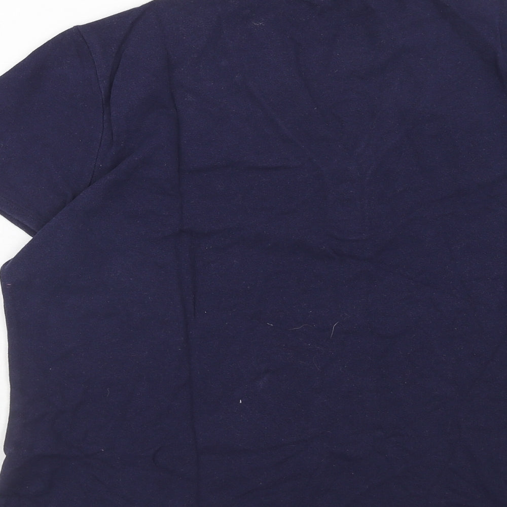 Tommy Hilfiger Womens Blue Cotton Basic Polo Size XL V-Neck