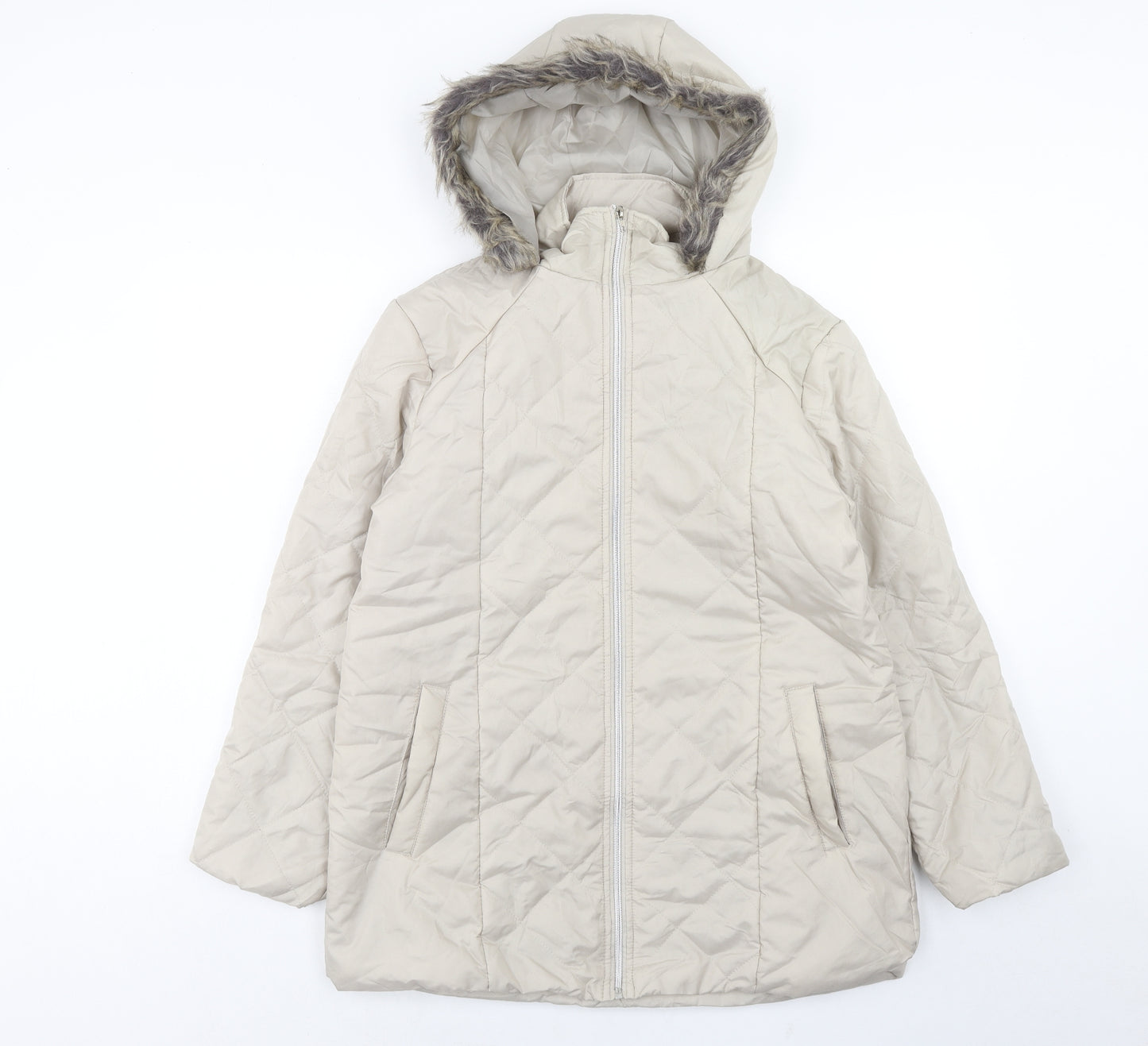 Anne De Lancay Womens Beige Jacket Size S Zip