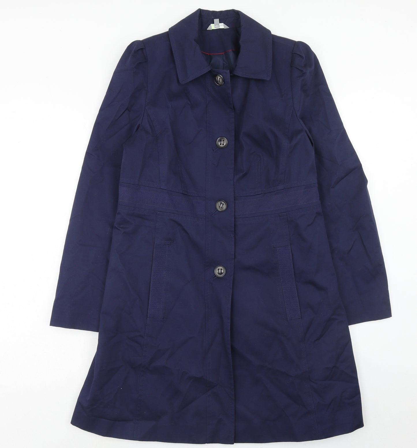 Marks and Spencer Womens Blue Overcoat Coat Size 12 Button