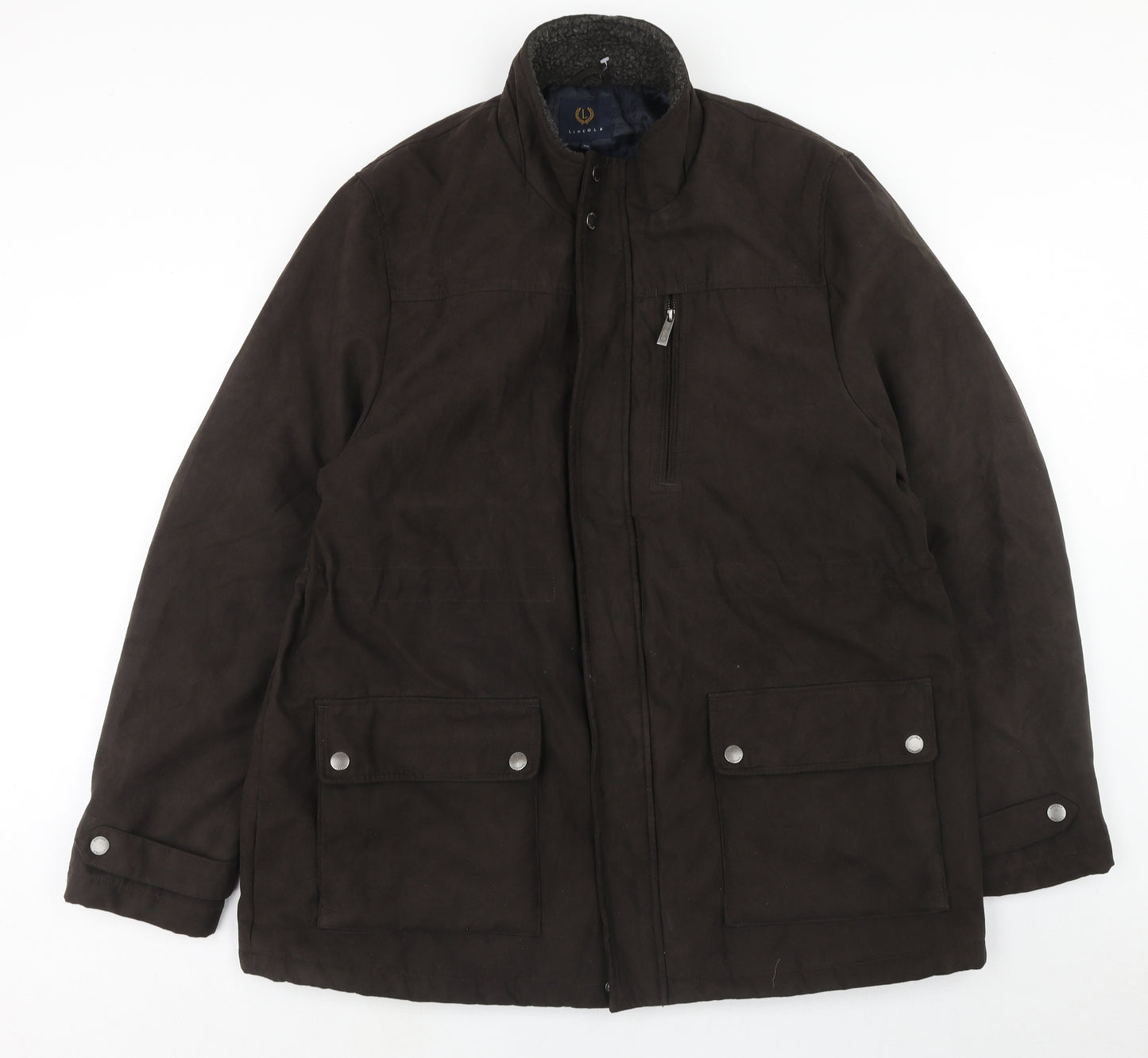 Lincoln Mens Brown Jacket Size 2XL Zip