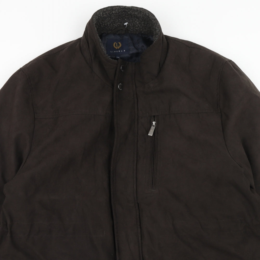 Lincoln Mens Brown Jacket Size 2XL Zip
