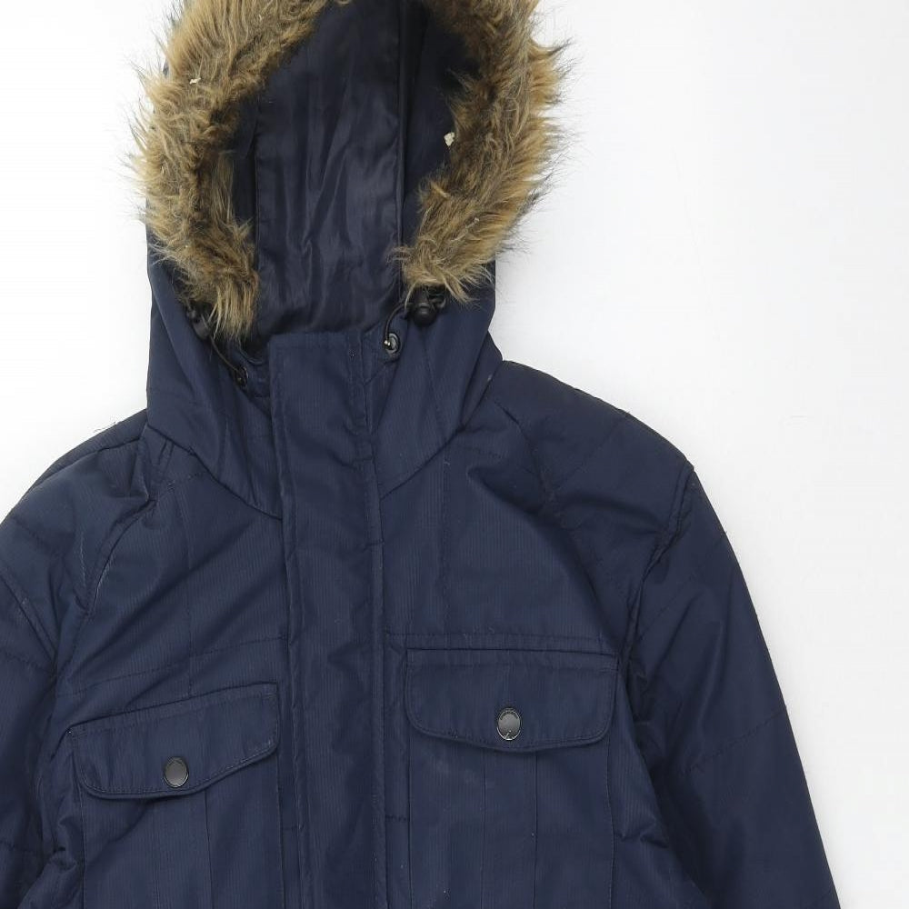 Twisted Soul Mens Blue Parka Coat Size XL Zip