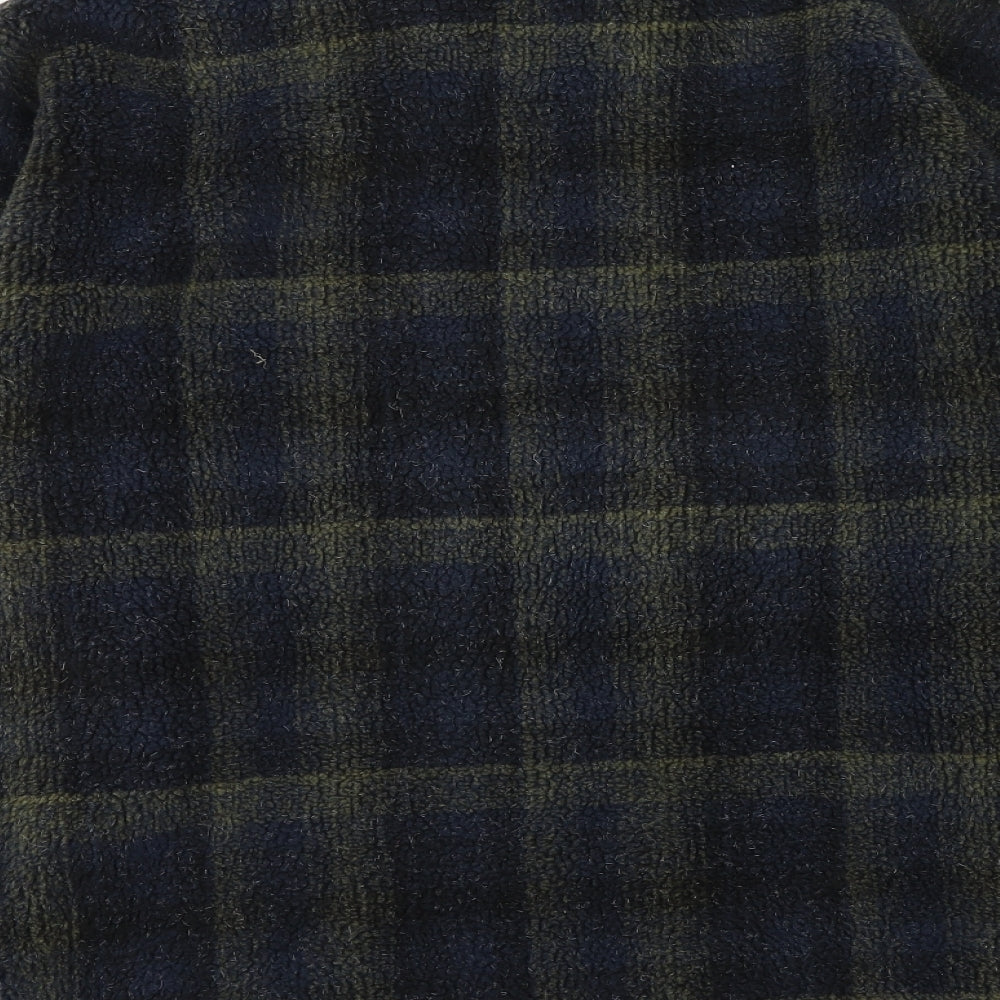 Marks and Spencer Mens Blue Plaid Jacket Size L Zip