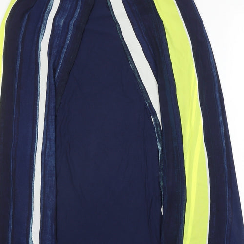 Preworn Womens Blue Striped Polyester Trapeze & Swing Size 12 Round Neck Pullover