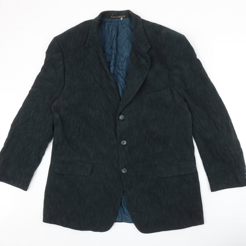 Marks and Spencer Mens Green Viscose Jacket Blazer Size M Regular
