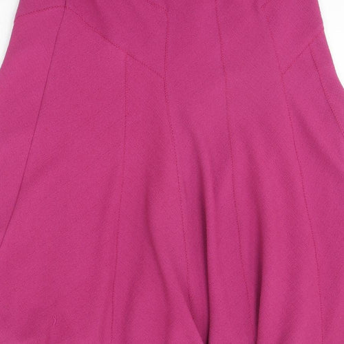 Preworn Womens Pink Polyester A-Line Skirt Size 32 in