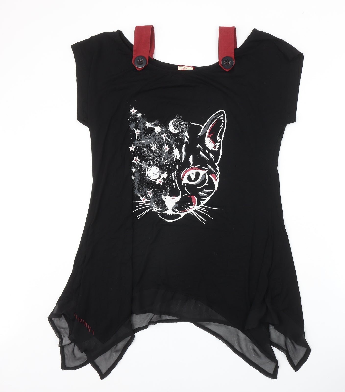 Joe Browns Womens Black Viscose Basic T-Shirt Size 18 Round Neck - Cat