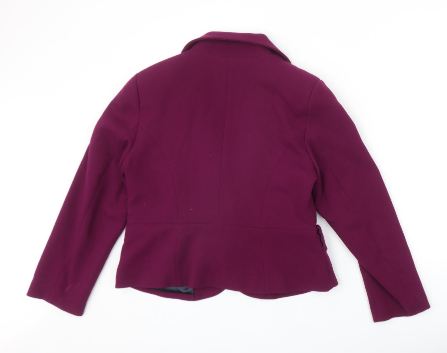 Marks and Spencer Womens Purple Polyester Jacket Blazer Size 14