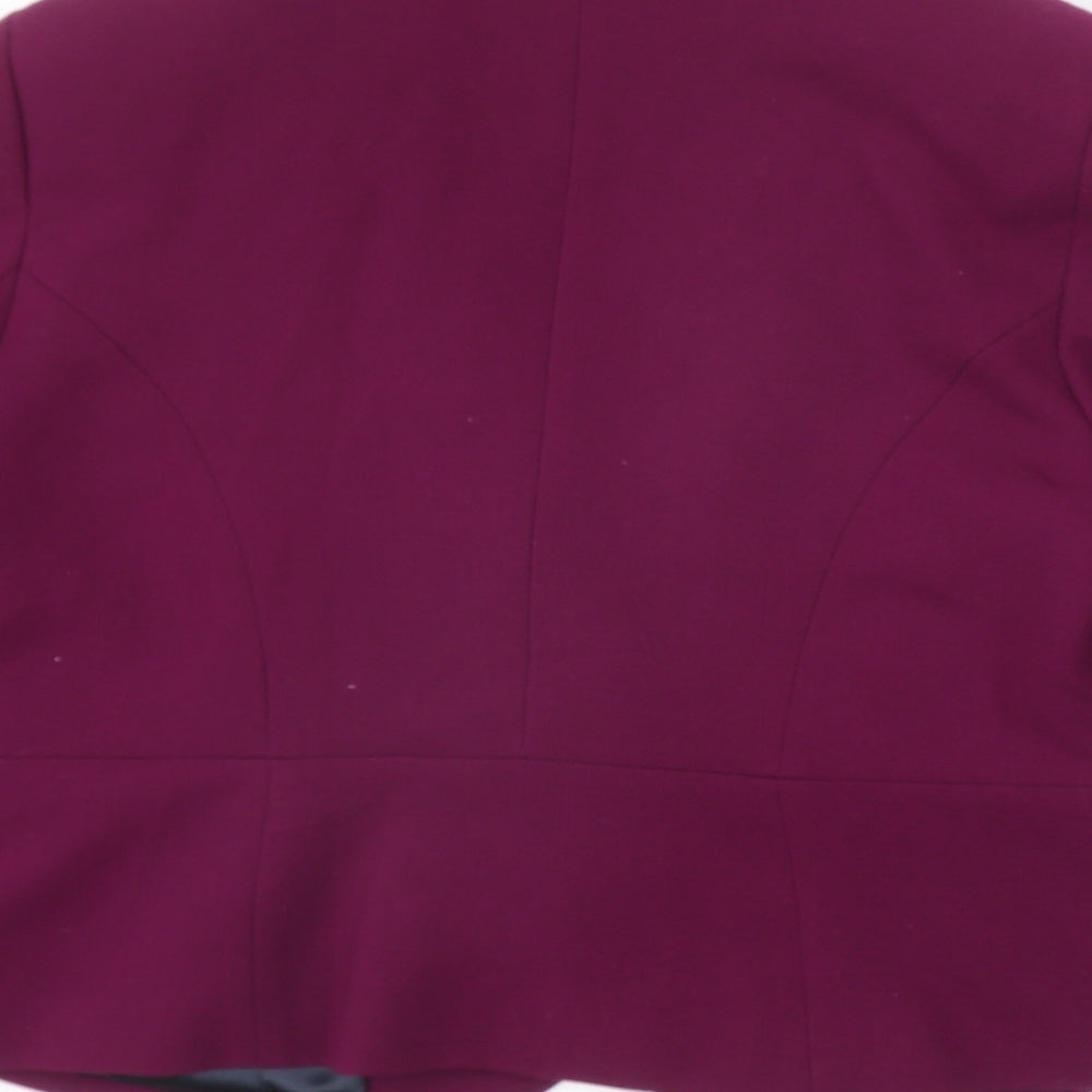 Marks and Spencer Womens Purple Polyester Jacket Blazer Size 14