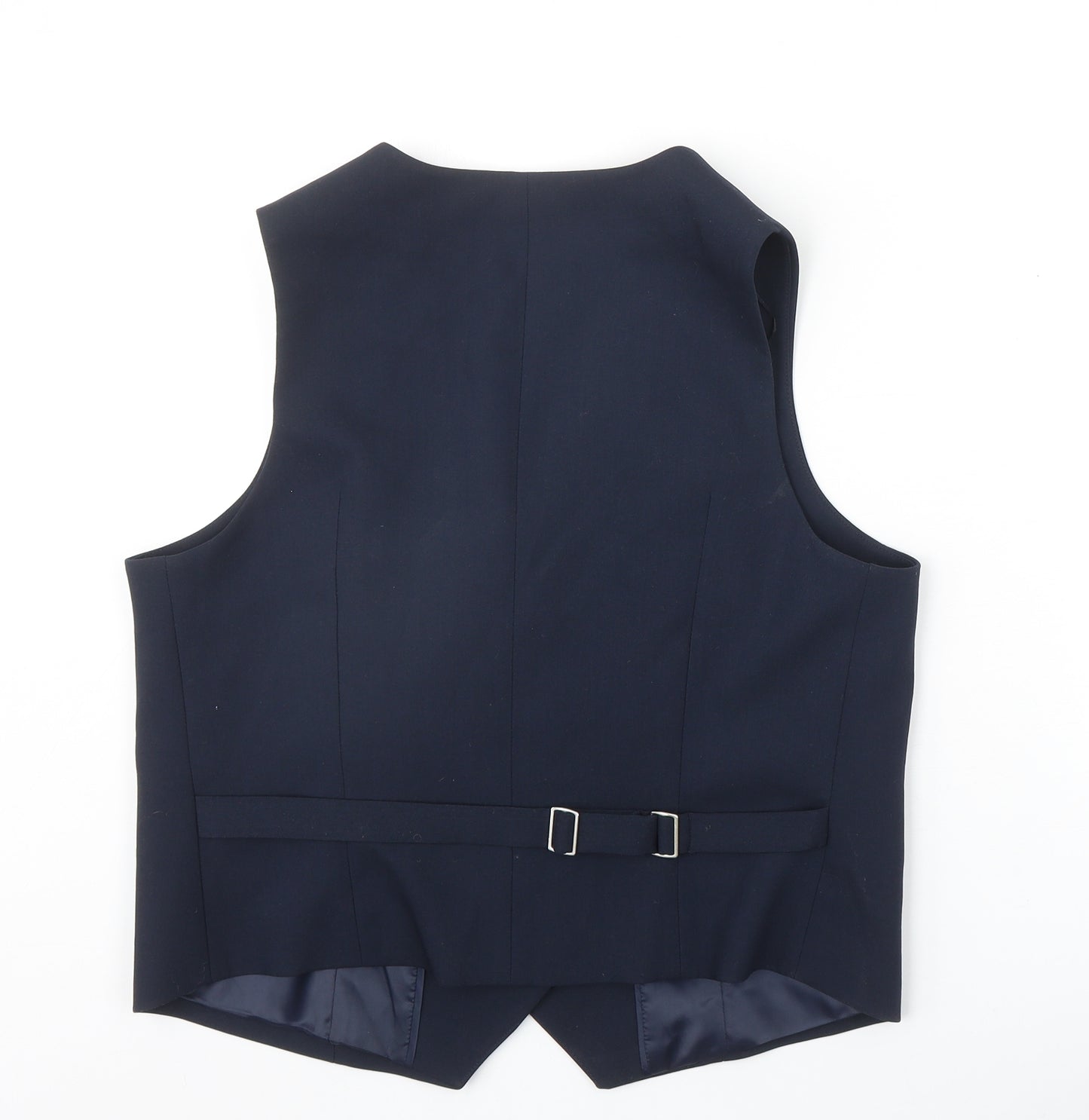 Marks and Spencer Womens Blue Polyester Jacket Suit Waistcoat Size 16