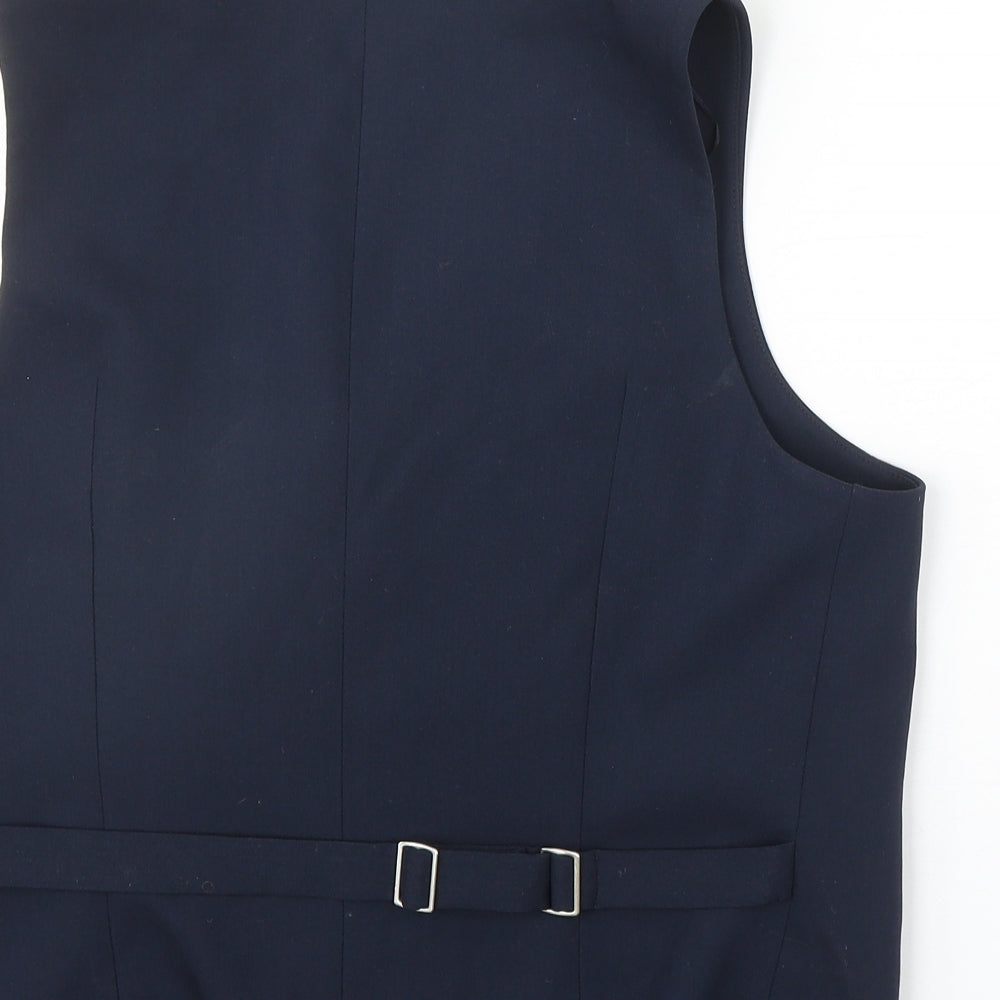 Marks and Spencer Womens Blue Polyester Jacket Suit Waistcoat Size 16