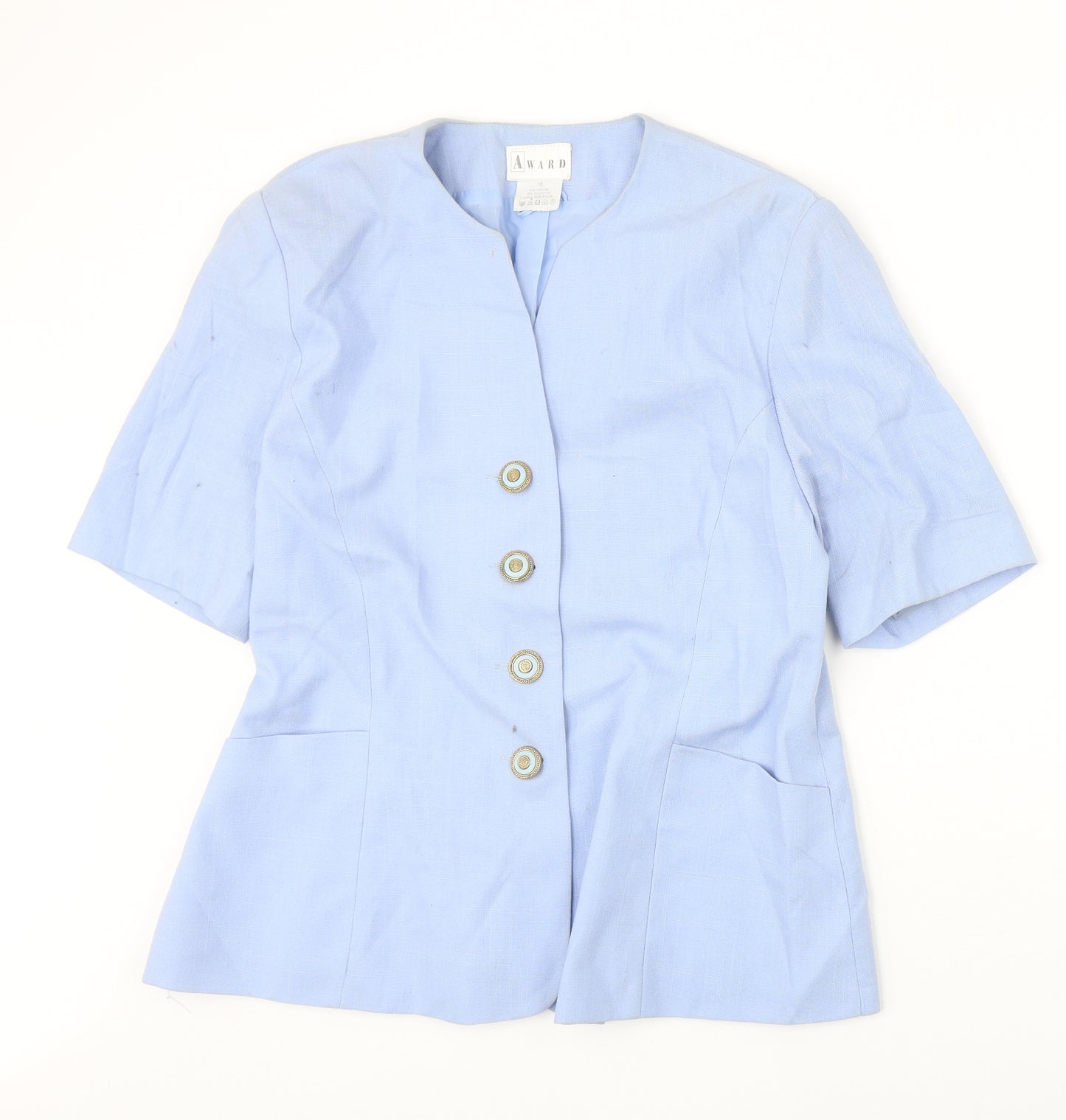 Award Womens Blue Viscose Jacket Blazer Size 18