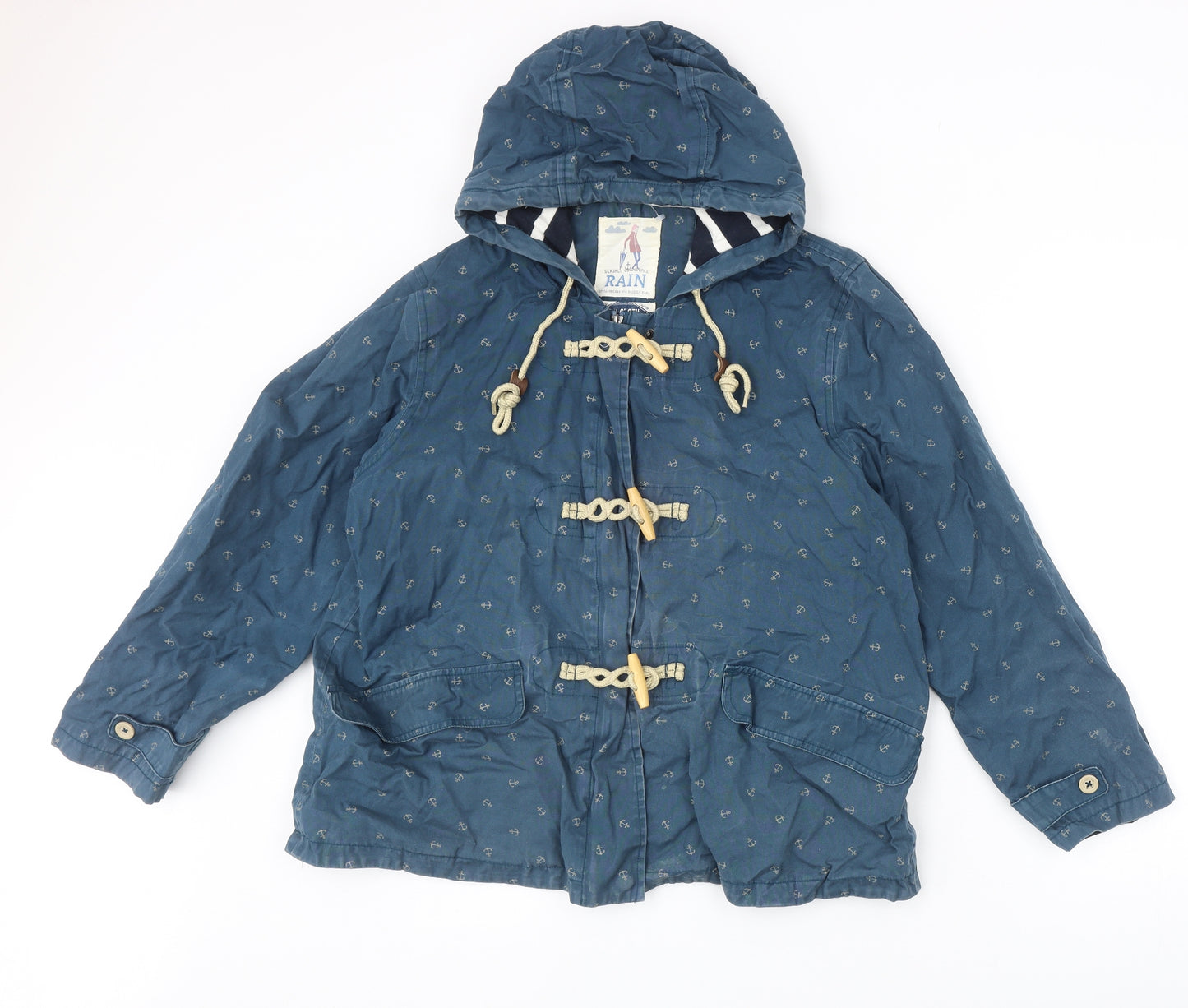 Seasalt Womens Blue Geometric Jacket Size 16 Zip