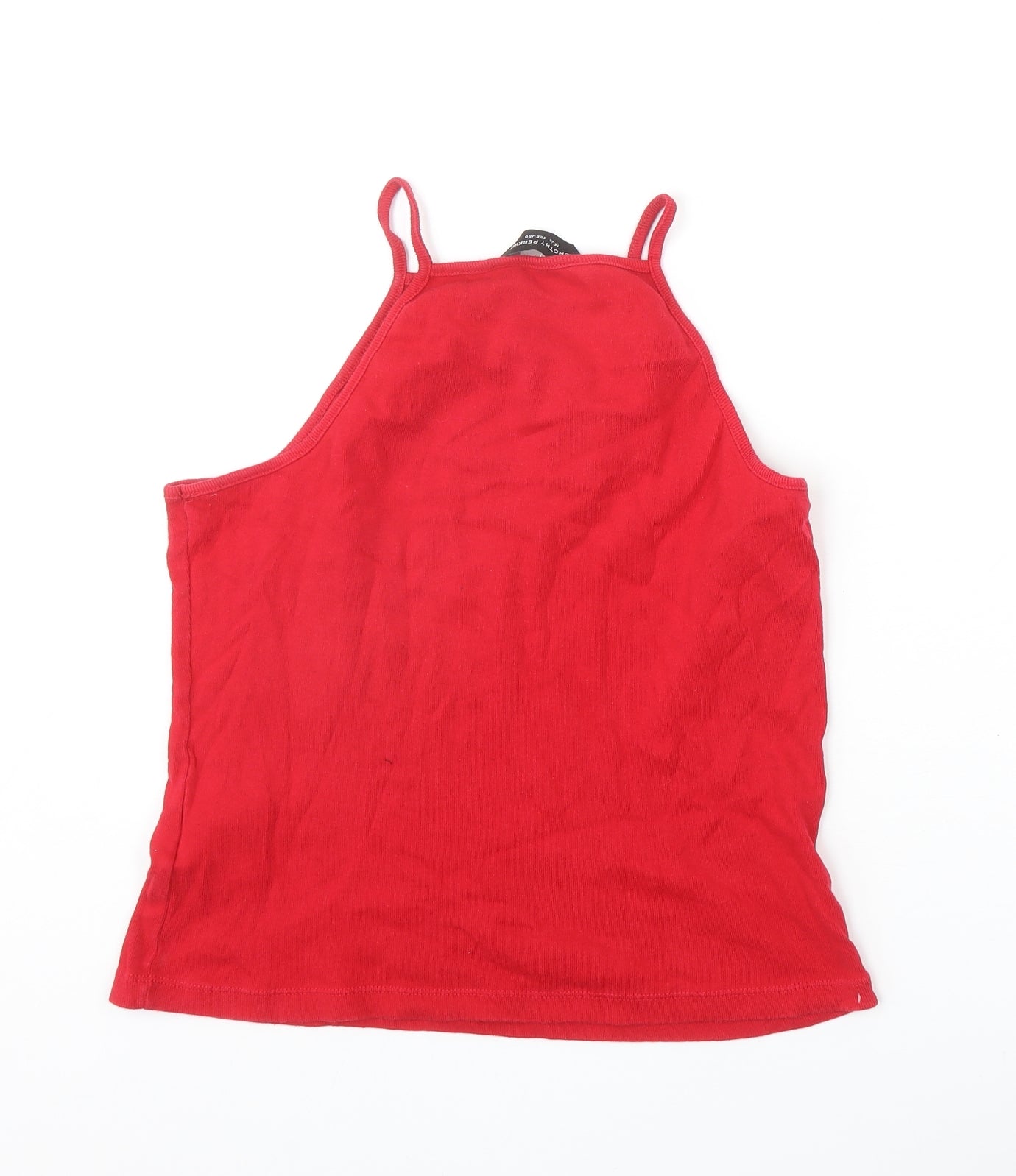 Dorothy Perkins Womens Red 100% Cotton Basic Tank Size 14 Square Neck