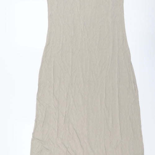 Lipsy Womens Beige Viscose Maxi Size 14 Scoop Neck Pullover - Graphic print