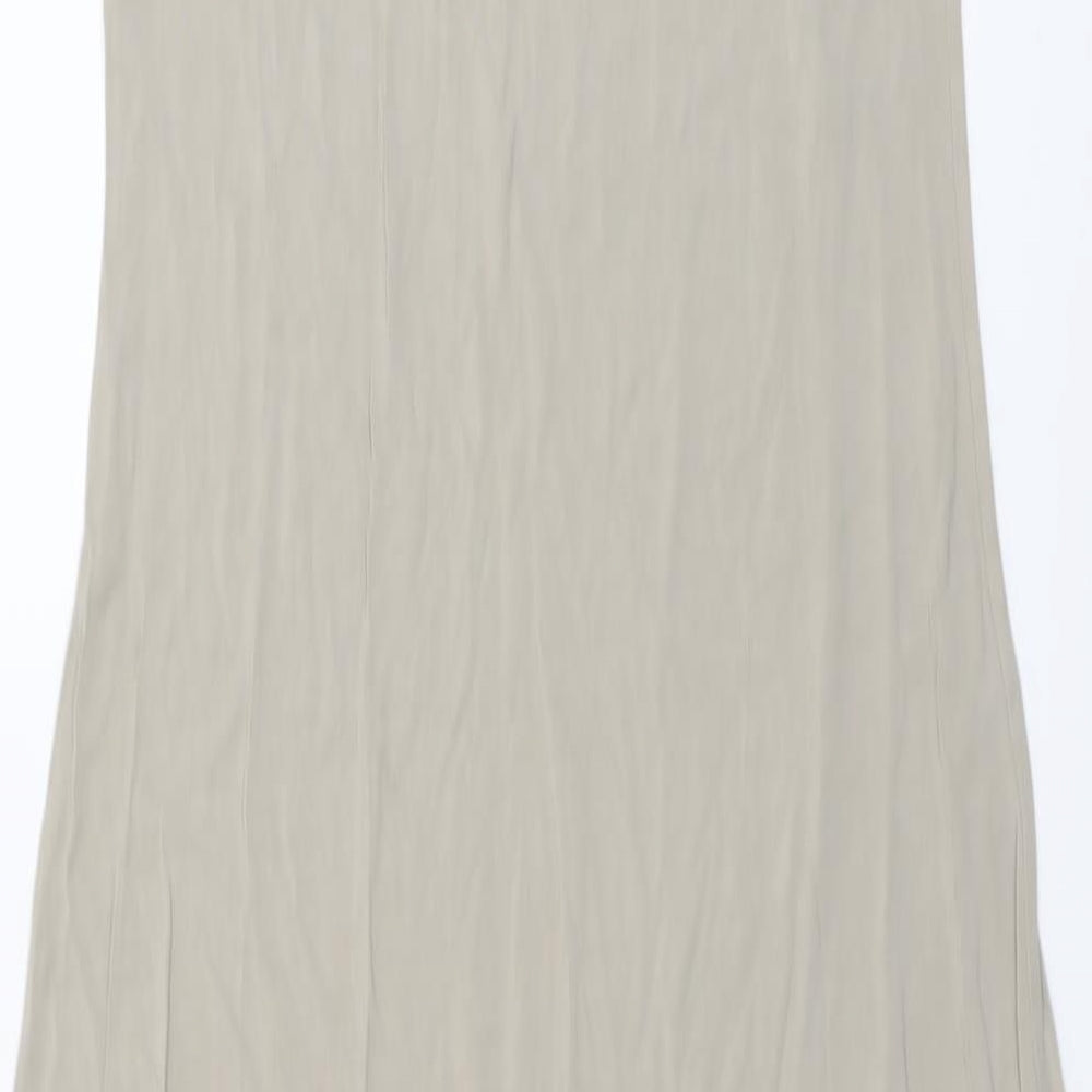 Lipsy Womens Beige Viscose Maxi Size 14 Scoop Neck Pullover - Graphic print