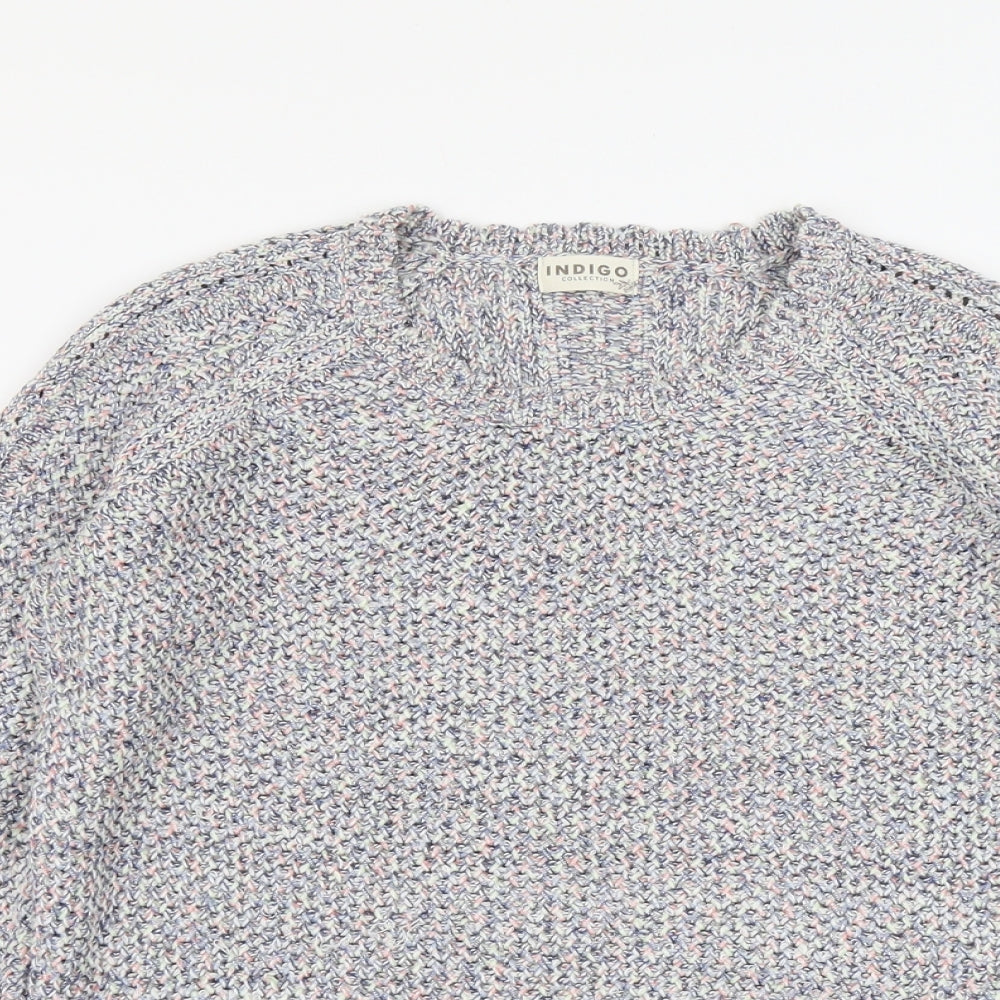 Indigo Womens Multicoloured Round Neck Acrylic Pullover Jumper Size 14